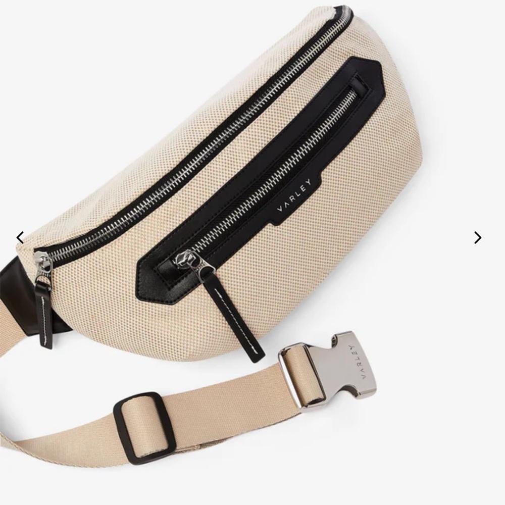Varley Beige and Black Crossbody Belt Bag
